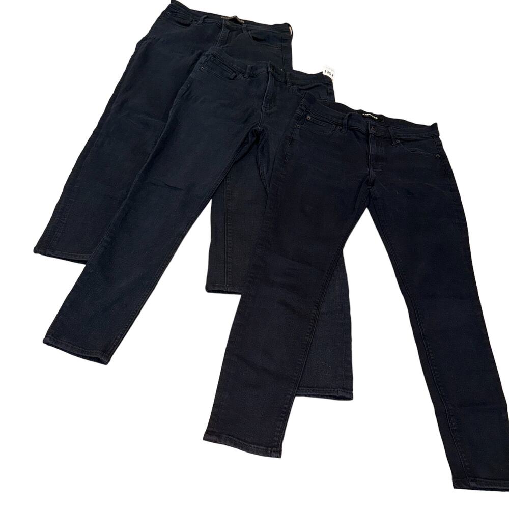 BUNDLE 3 PAIR JEANS, Express, Stretch, Mid RISE, 6s, Black - Picture 10 of 12